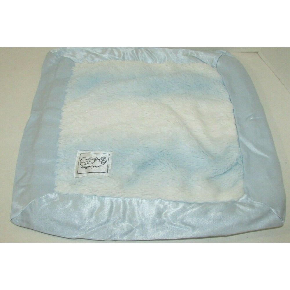 Little Giraffe Blue White‎ striped satin trim luxe baby security blanket